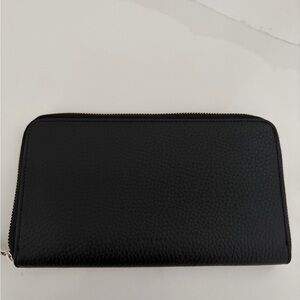 The Row Black Leather Wallet with Silver Accents